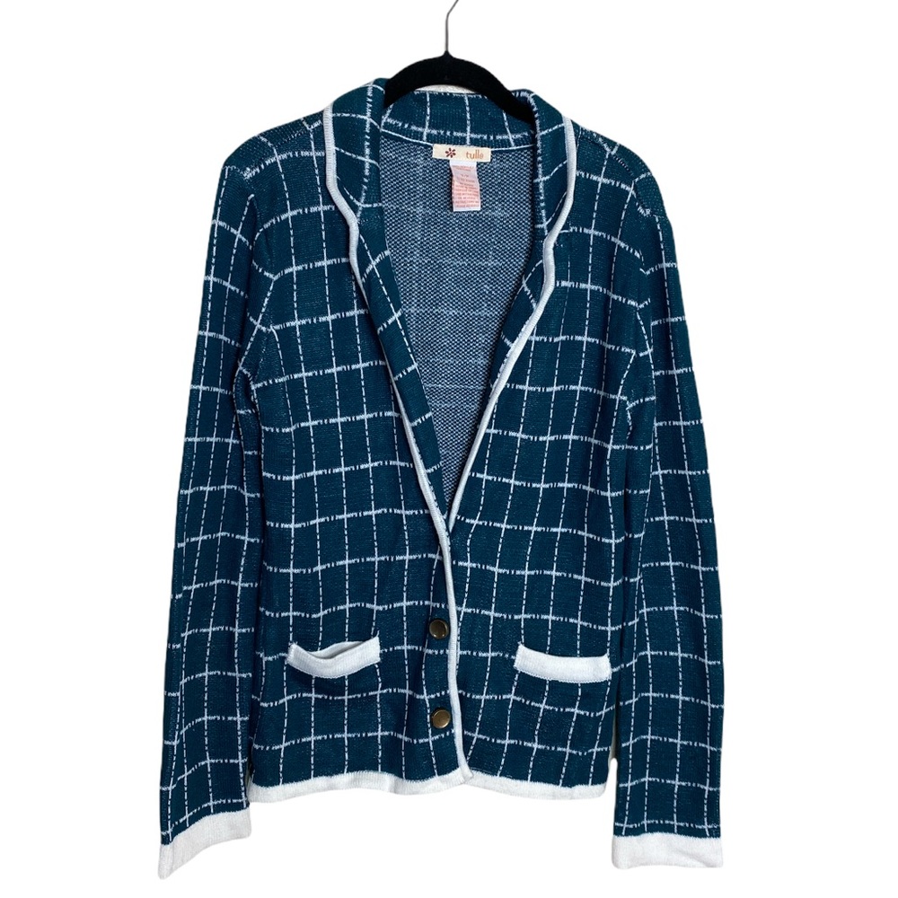 Tulle Collared 3 Button Sweater - image 4